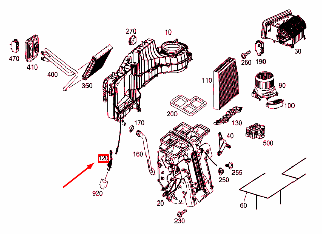 NEW MERCEDES-BENZ CLA C117 A/C EVAPORATOR TEMPERATURE SENSOR A2208300772