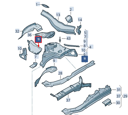 NEW AUDI A4 AVANT B9 FRONT RIGHT LOWER PLENUM CHAMBER SUPPORT 8W0806280