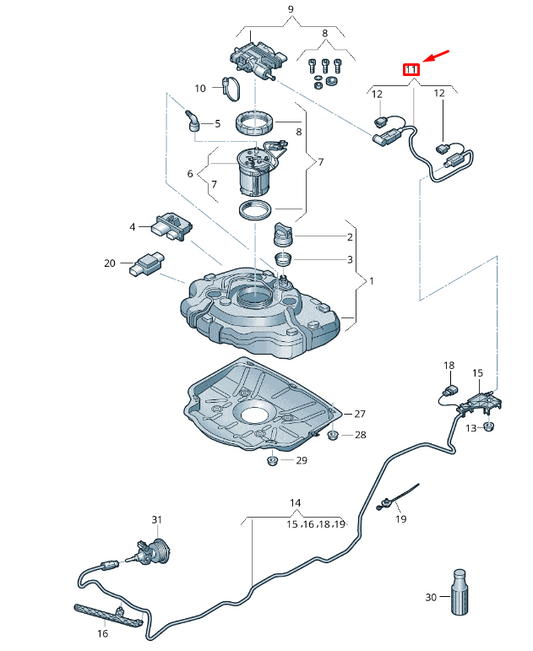new vw touareg 7p mk2 reduction agent supply line 7p6131983c original