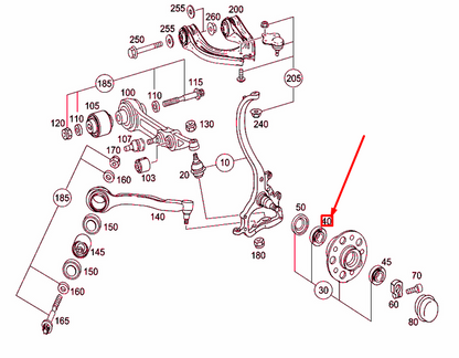 NEW MB E W211 FRONT WHEEL HUB INSIDE TAPERED ROLLER BEARING A1409810305 ORIGINAL