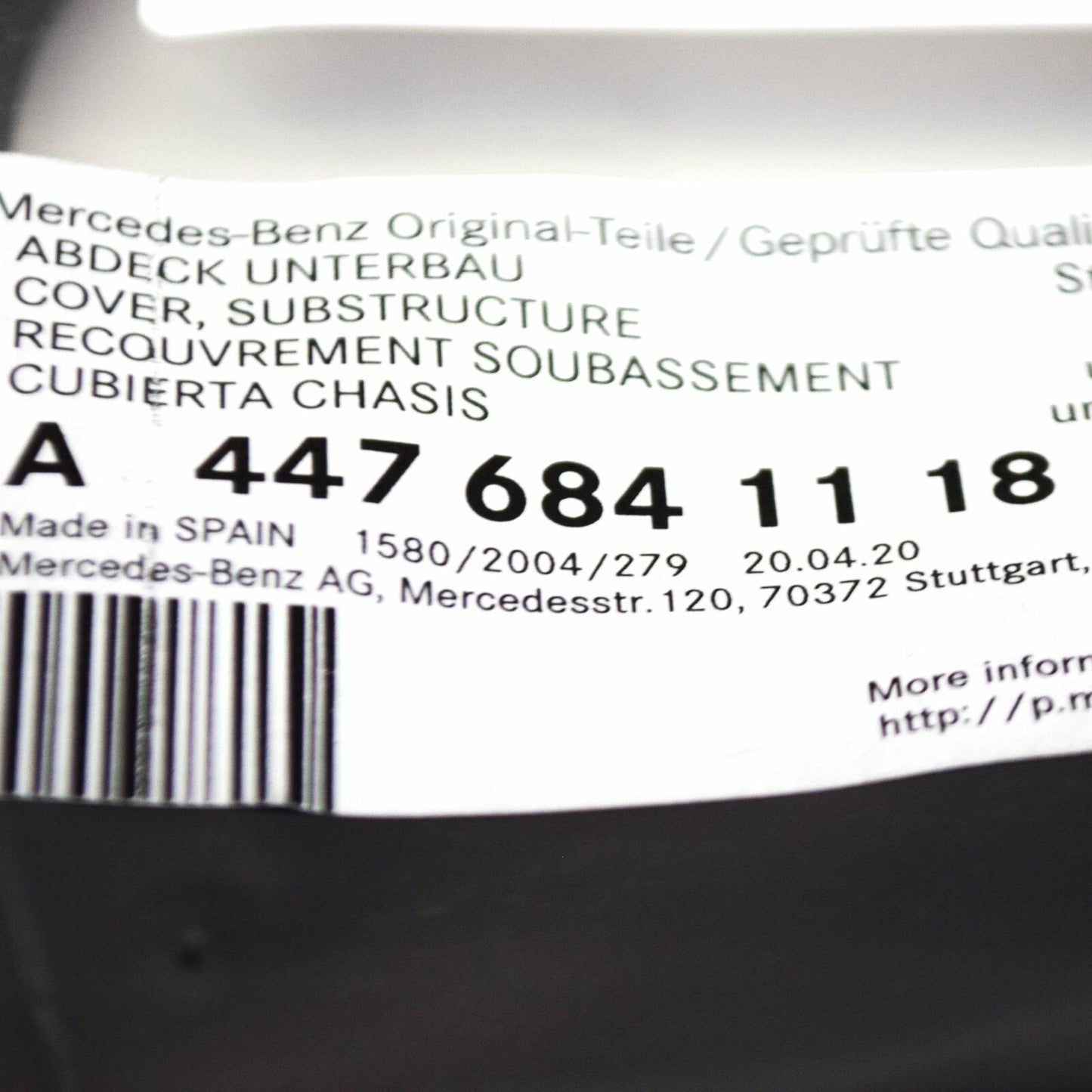 NEW MB VITO TOURER W447 FRONT RIGHT FLOOR SUBSTRUCTURE COVER A4476841118