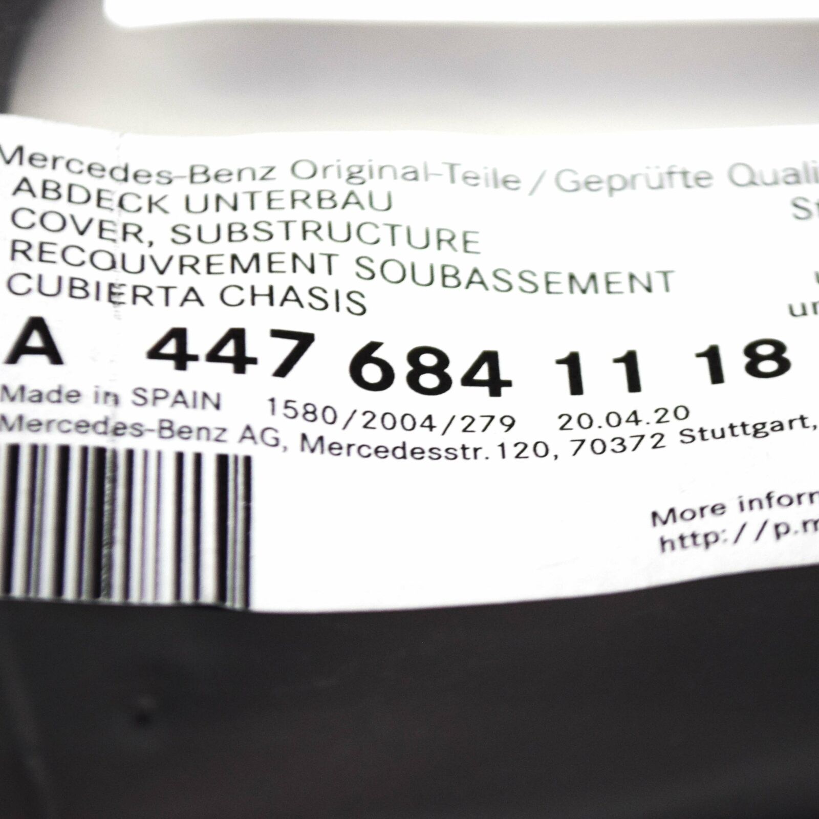 NEW MB VITO TOURER W447 FRONT RIGHT FLOOR SUBSTRUCTURE COVER A4476841118