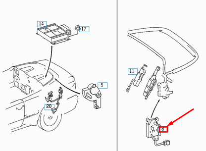 NEW MERCEDES-BENZ CLK C208 SOFT TOP OPEN/CLOSE LIMIT SWITCH A2088202410 ORIGINAL