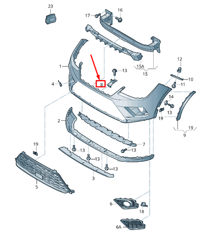 new seat arona kj front bumper support bracket 6f9853692 original