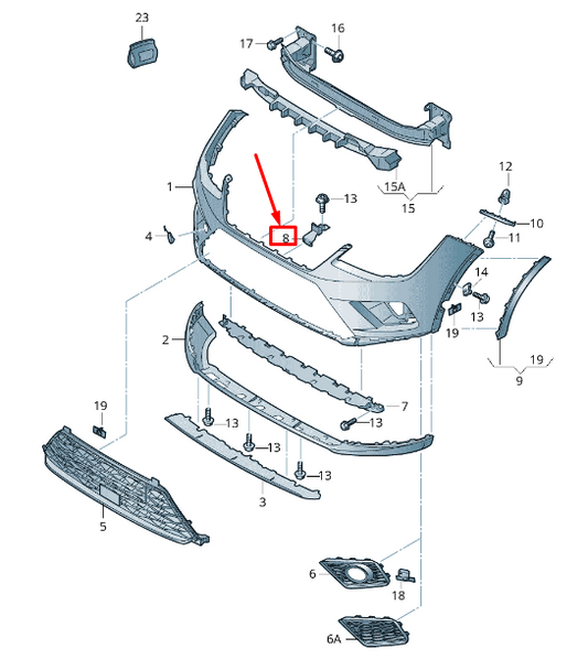 new seat arona kj front bumper support bracket 6f9853692 original