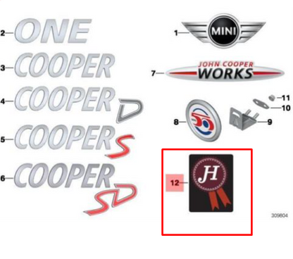 new mini clubman r55 hampton badge sticker 51147277081 original