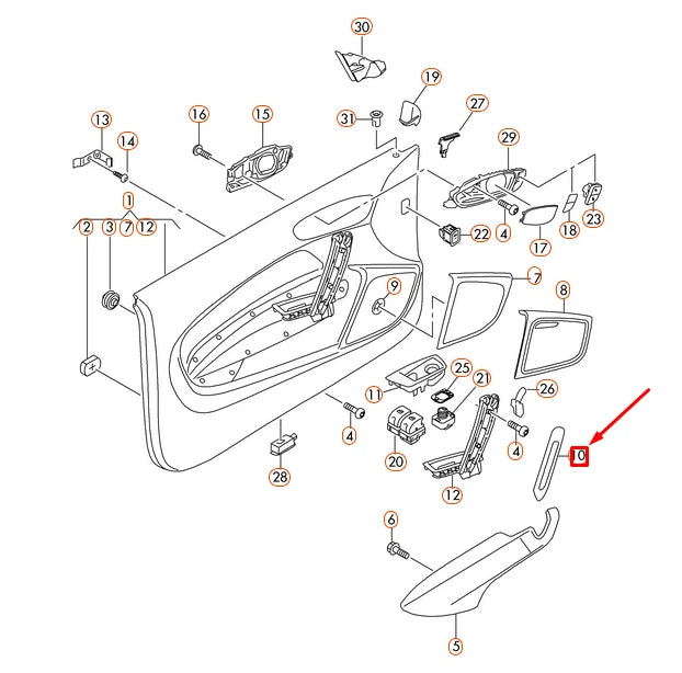 NEW AUDI A1 8X FRONT RIGHT DOOR PULL HANDLE TRIM 8X08671726PS ORIGINAL