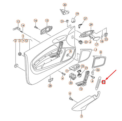NEW AUDI A1 8X FRONT RIGHT DOOR PULL HANDLE TRIM 8X08671726PS ORIGINAL