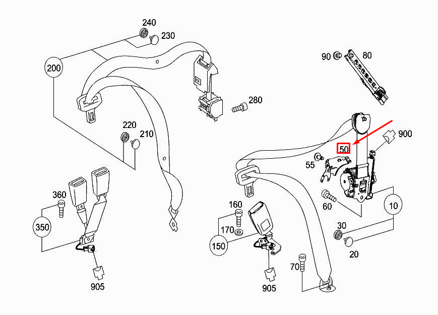 new mercedes-benz e w212 rear left c-pillar mounting consule a2126300731
