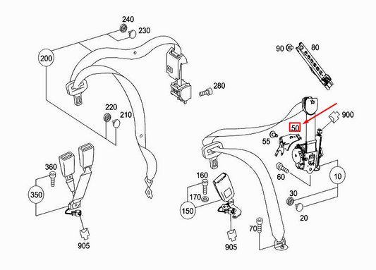 new mercedes-benz e w212 rear left c-pillar mounting consule a2126300731