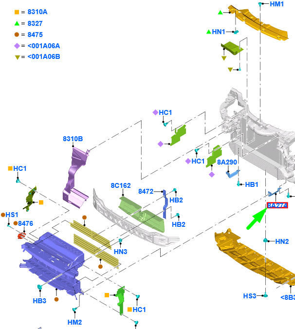 new ford kuga mk2 c520 radiator left bracket assy cv61-8a274-aa 5196597 original
