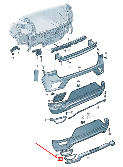 NEW VW T-ROC A1 REAR RIGHT BUMPER TRIM 2GA807834B2ZZ 2GA807834B 2ZZ ORIGINAL