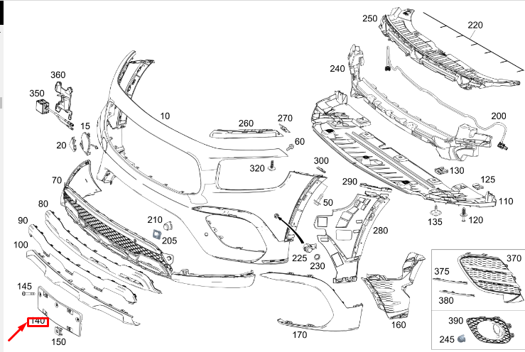 new mercedes-benz glb x247 front number holder a2478801409 original