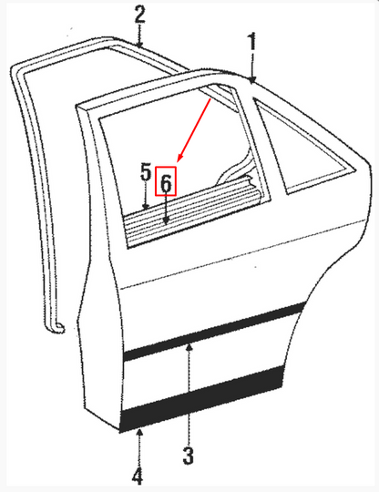 new mercedes-benz e w124 rear right lower outer window seal a1247350265 original