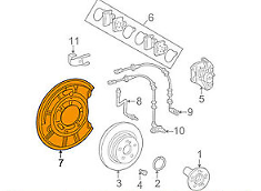 new mb s w220 rear right brake disc backing plate shield a2204230520 original