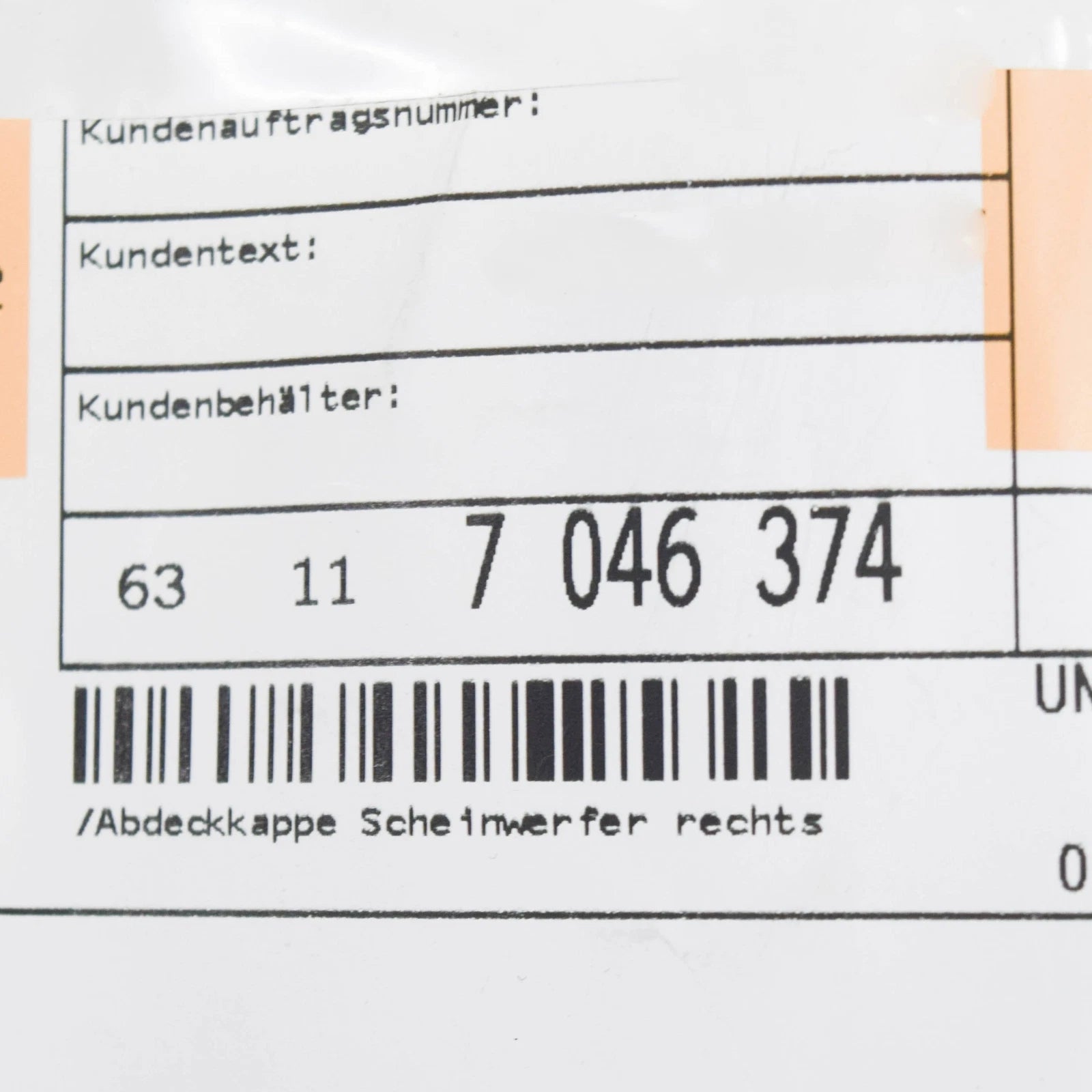 NEW BMW 1 COUPE E82 RIGHT HEADLIGHT COVER 63117046374 ORIGINAL