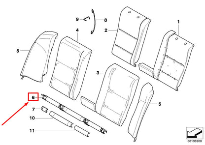 NEW BMW E60 INTERIOR SEAT BACKREST REAR COVER STRIP 7065878 52107065878 ORIGINAL