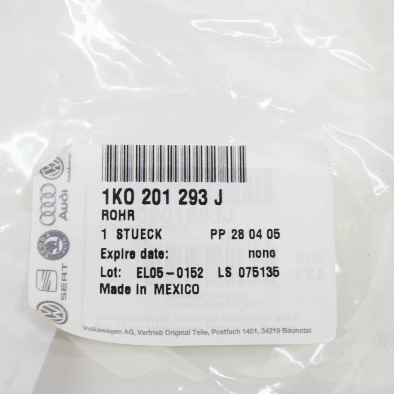 NEW VOLKSWAGEN BEETLE A5 FUEL FEED LINE 1K0201293J