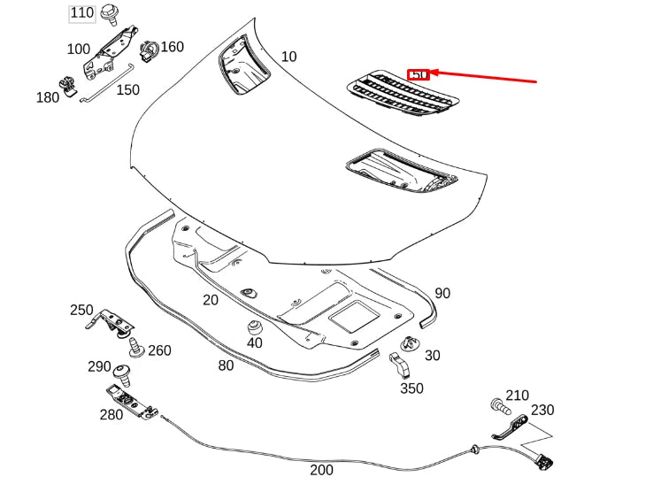 NEW MB SPRINTER W907 ENGINE HOOD LEFT GRILLE LHD A91083600009051 ORIGINAL