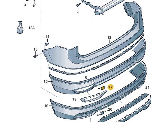 NEW VW TIGUAN ALLSPACE BW2 REAR RIGHT TOW EYE COVER 5NN807441C9B9