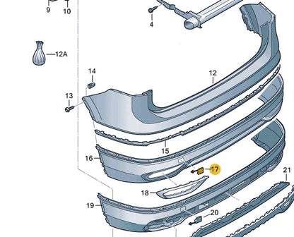 NEW VW TIGUAN ALLSPACE BW2 REAR RIGHT TOW EYE COVER 5NN807441C9B9