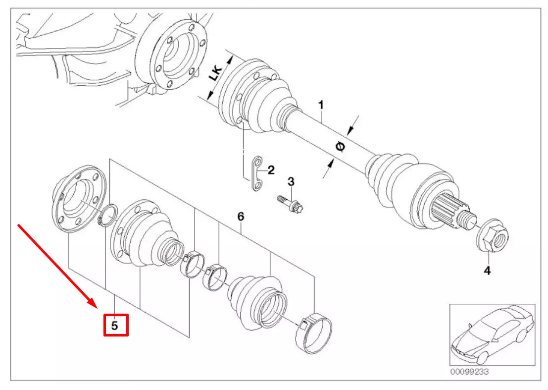 NEW BMW 3 E46 REAR AXLE INNER CV BOOT REPAIR KIT 1229435 33211229435 ORIGINAL