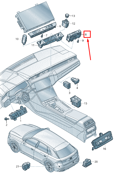 new audi e-tron ge dashboard multiple switch 4n0959673d original