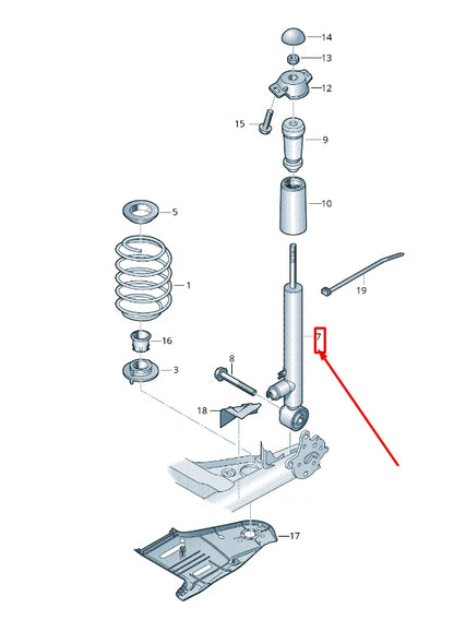 NEW VW T-ROC A1 REAR GAS-FILLED SHOCK ABSORBER 5Q0513049HT