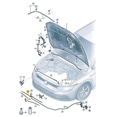 NEW VOLKSWAGEN GOLF MK8 FRONT BONNET HOOD LOCK CABLE 5H0823531E ORIGINAL