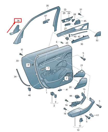 NEW AUDI A8 4H REAR LEFT DOOR CORNER WINDOW TRIM MOLDING 4H0867415A