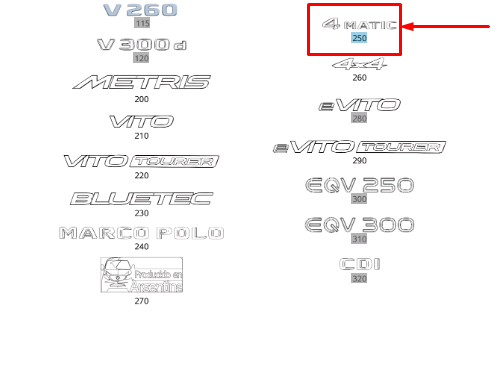 NEW MERCEDES-BENZ VITO TOURER W447 REAR BOOTLID BADGE A4478175500 ORIGINAL