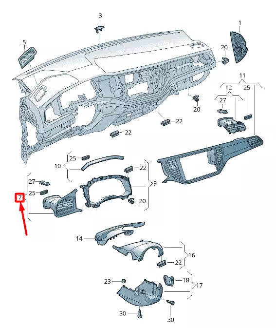 NEW VOLKSWAGEN T-ROC A11 LEFT DASHBOARD AIR VENT LHD 2GA858415BQZT