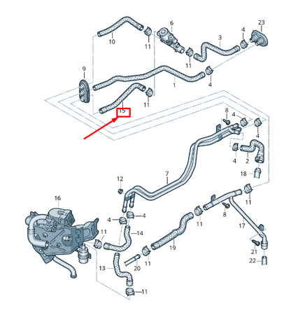 new audi a6 avant c7 auxiliary heater coolant feed hose 4g1265370g original