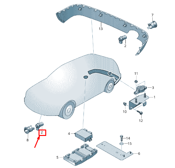 new vw passat b5 3b parking pdc sensor 7m3919275a original