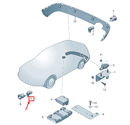 new vw passat b5 3b parking pdc sensor 7m3919275a original