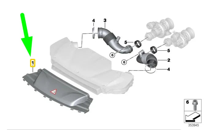 NEW BMW X5 F15 FRESH AID DUCT 13717637050 7637050 ORIGINAL