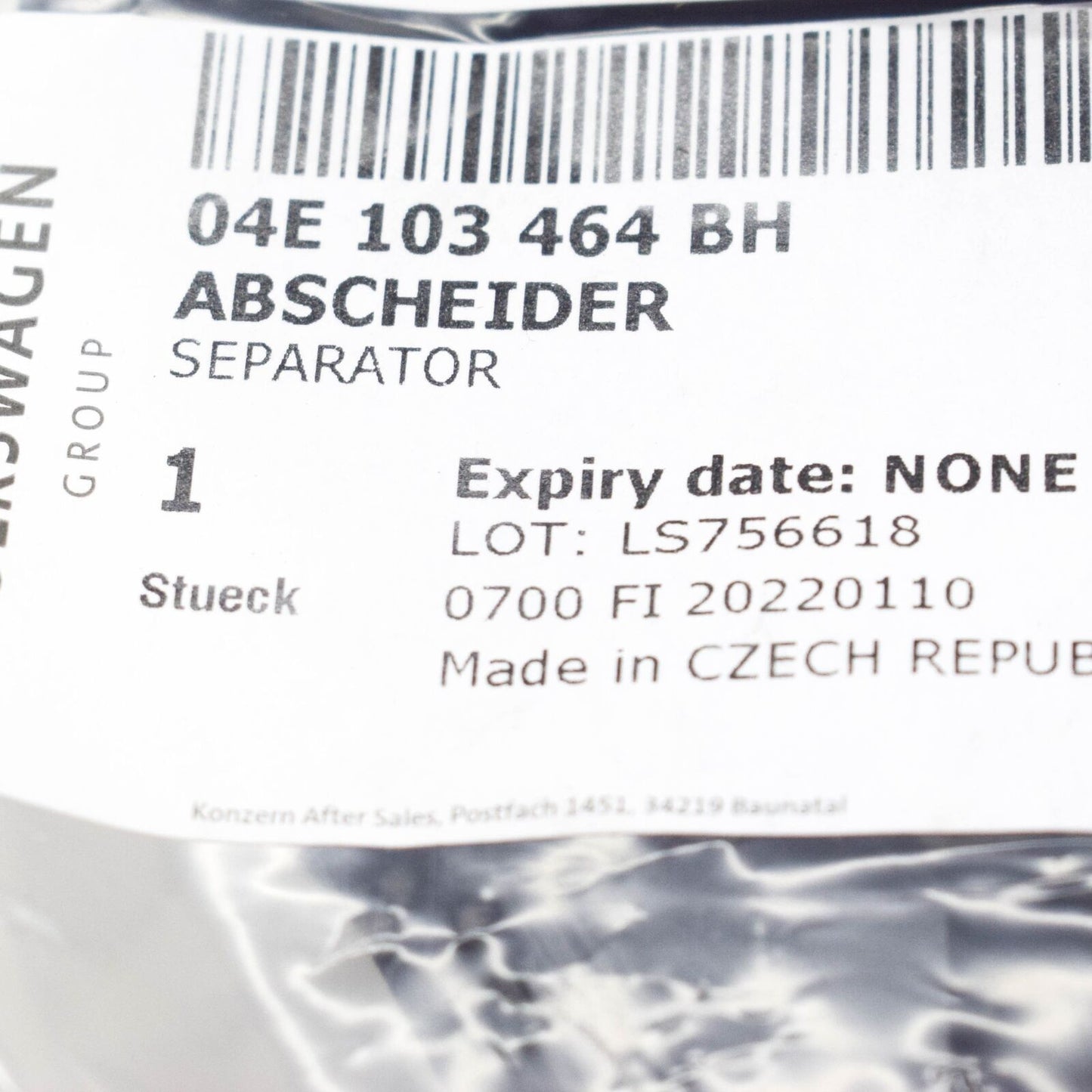 NEW AUDI A1 SPORTBACK GB OIL SEPARATOR 04E103464BH ORIGINAL