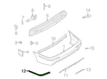 NEW BMW 5 E39 REAR M BUMPER PDC LEFT SIDE MOLDING 51122498501 ORIGINAL