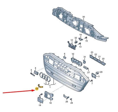 NEW AUDI A7 SPORTBACK 4K8 FRONT CENTER COVER CAP TRIM 4K88531409B9 2019 ORIGINAL