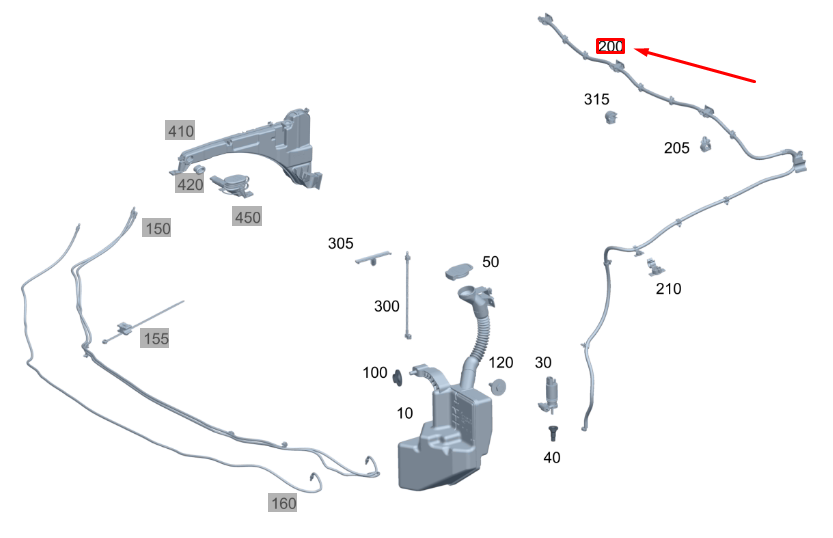 NEW MERCEDES-BENZ GLA H247 WINDSHIELD WASHER HOSE A2478604101 ORIGINAL