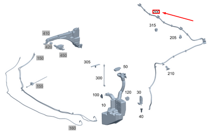 NEW MERCEDES-BENZ GLA H247 WINDSHIELD WASHER HOSE A2478604101 ORIGINAL