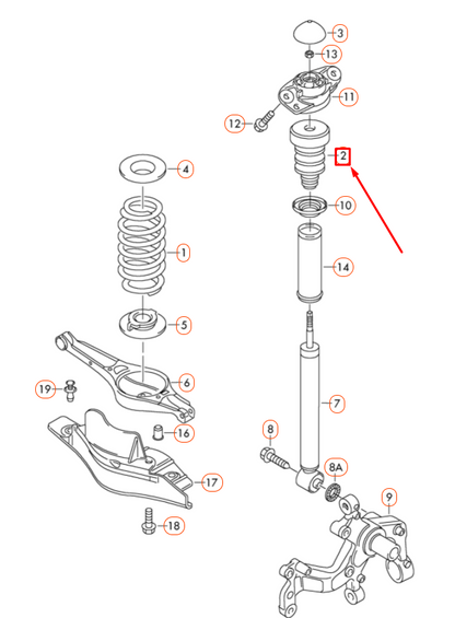 new vw golf 5k mk6 rear suspension shock absorber bump stop 1k0511353p original