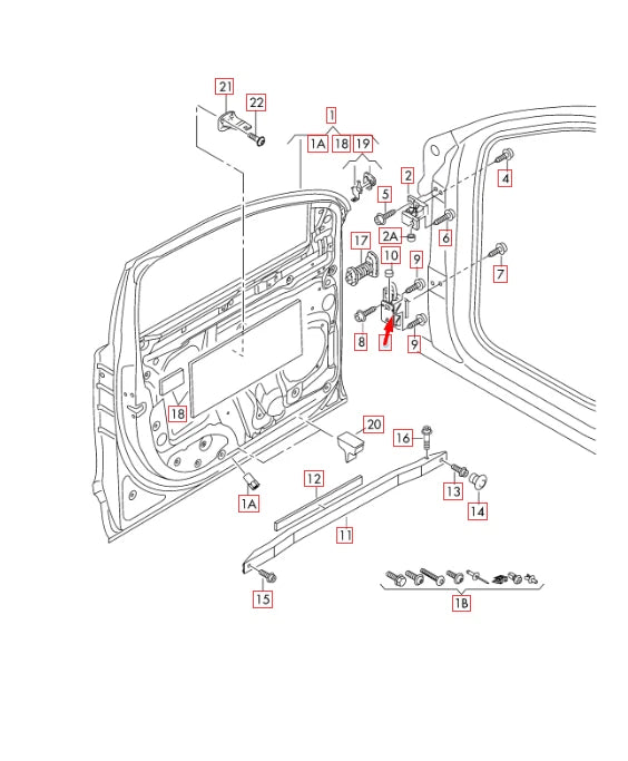 NEW AUDI Q7 4L FRONT LEFT LOWER DOOR HINGE 8E0831411E