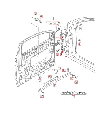 NEW AUDI Q7 4L FRONT LEFT LOWER DOOR HINGE 8E0831411E