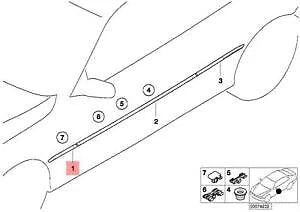 NEW BMW E46 CABRIO COUPE FENDER MOLDING LEFT FRONT 7001041 51137001041 ORIGINAL