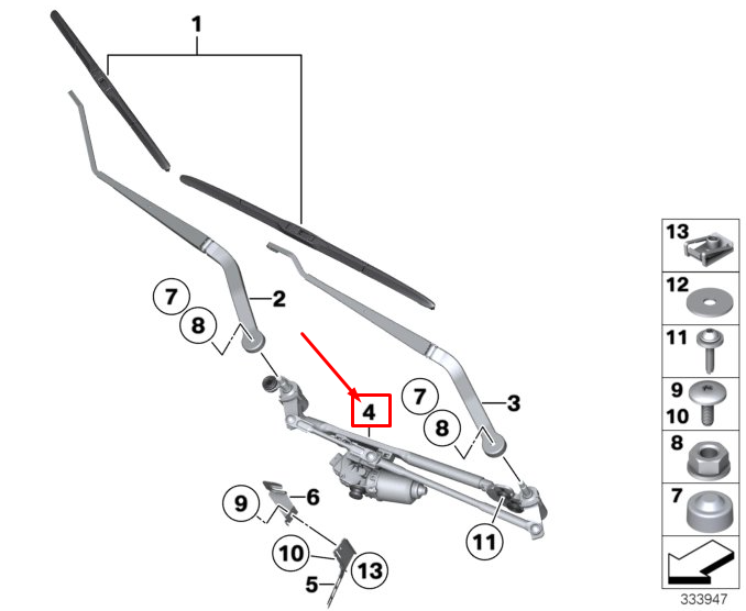 new bmw x5 f15 front windshield wiper mechanism 61617292653 7292653 original