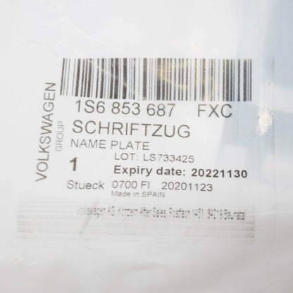 NEW VOLKSWAGEN UP REAR EMBLEM BADGE 1S6853687FXC