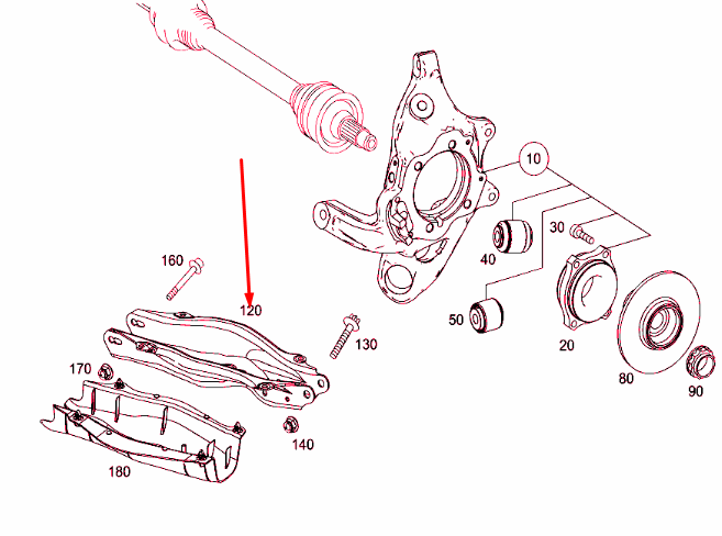 new mercedes-benz c w205 rear spring link control arm a2053522000 original