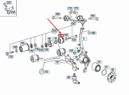 NEW MB S W220 FRONT TRANSVERCE CONTROL ARM BUSHING A2203332714 ORIGINAL