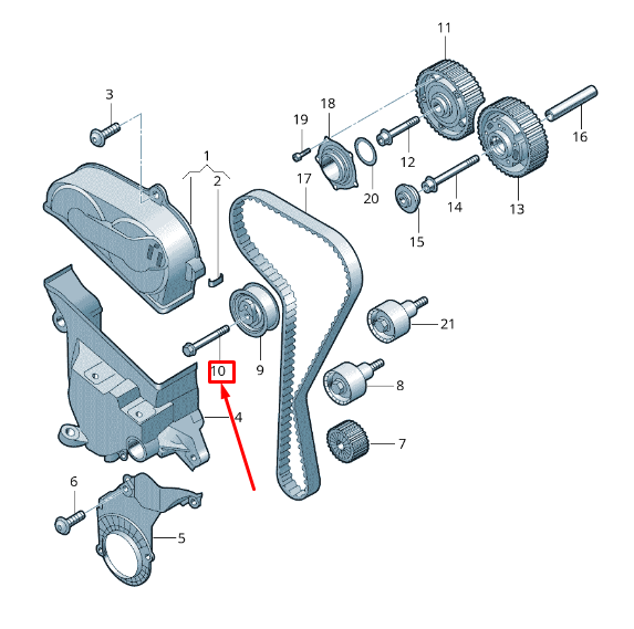 new audi a1 8x tensioning roller screw n10690201 original